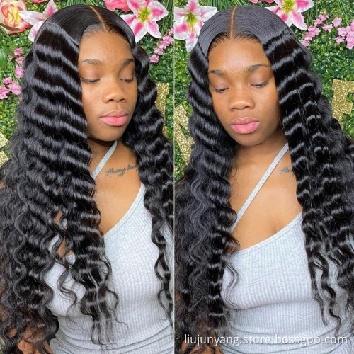 13X4 Crimps Curls Loose Deep Wave Lace Front Wigs 100% Virgin Human Hair Wigs